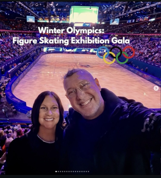 Aaron and Amanda at the Winter Olympics figure skating exhibition gala in Milan