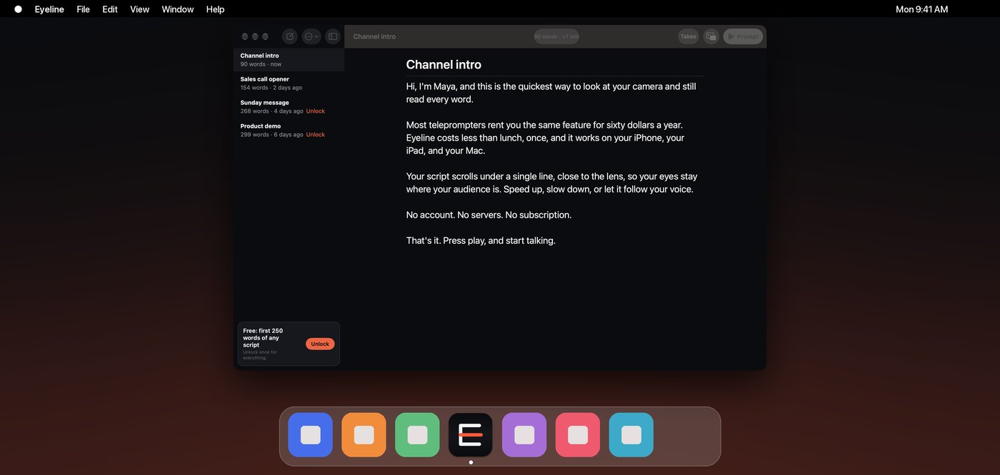Eyeline script library on Mac