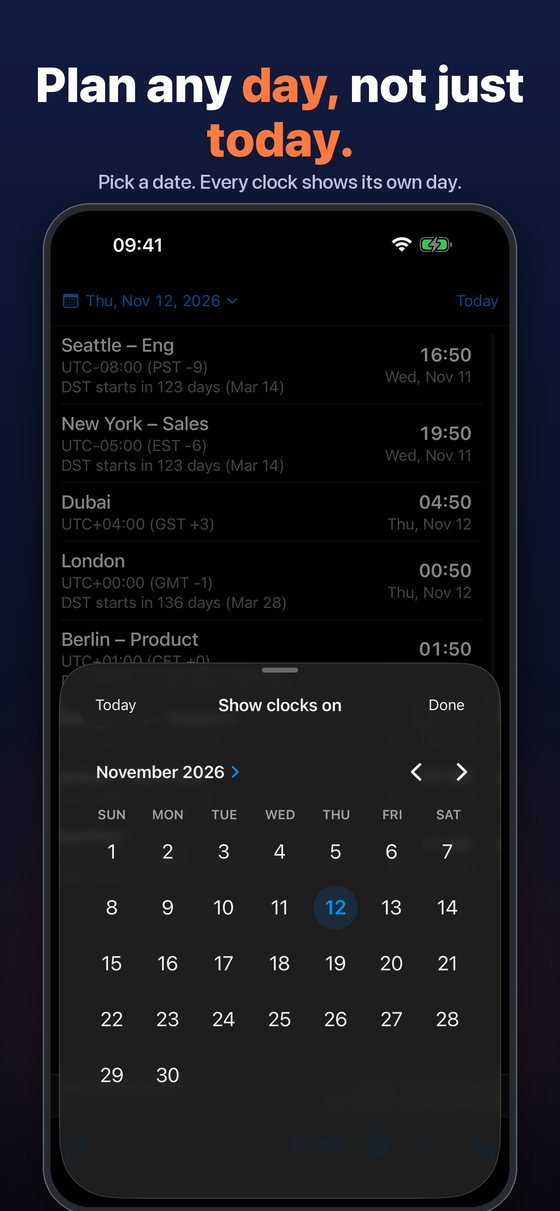 iPhone: క్యాలెండర్‌లో ఏ తేదీ అయినా ఎంచుకుంటే ప్రతి గడియారం ఆ రోజును చూపుతుంది